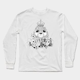 small seal with a floral crown Long Sleeve T-Shirt